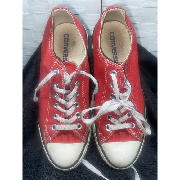 Converse Unisex All Star Chuck Taylor Low Top Ox Red Sneakers M5 W8 Canvas - Picture 1 of 12